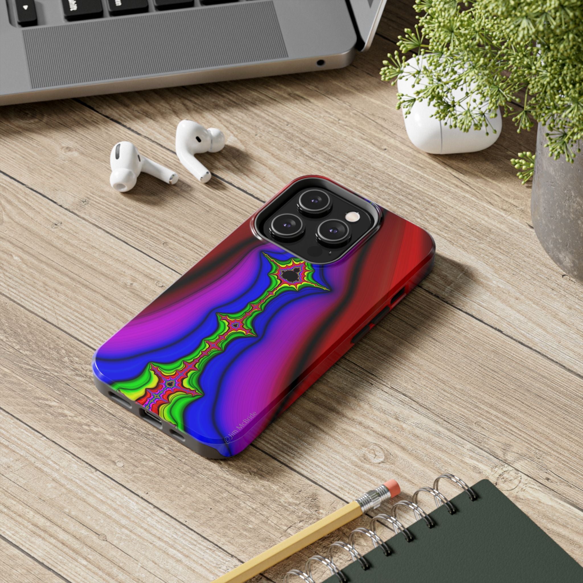 Psychedelic Fractal Tough Phone Case: Colorful Trippy Art