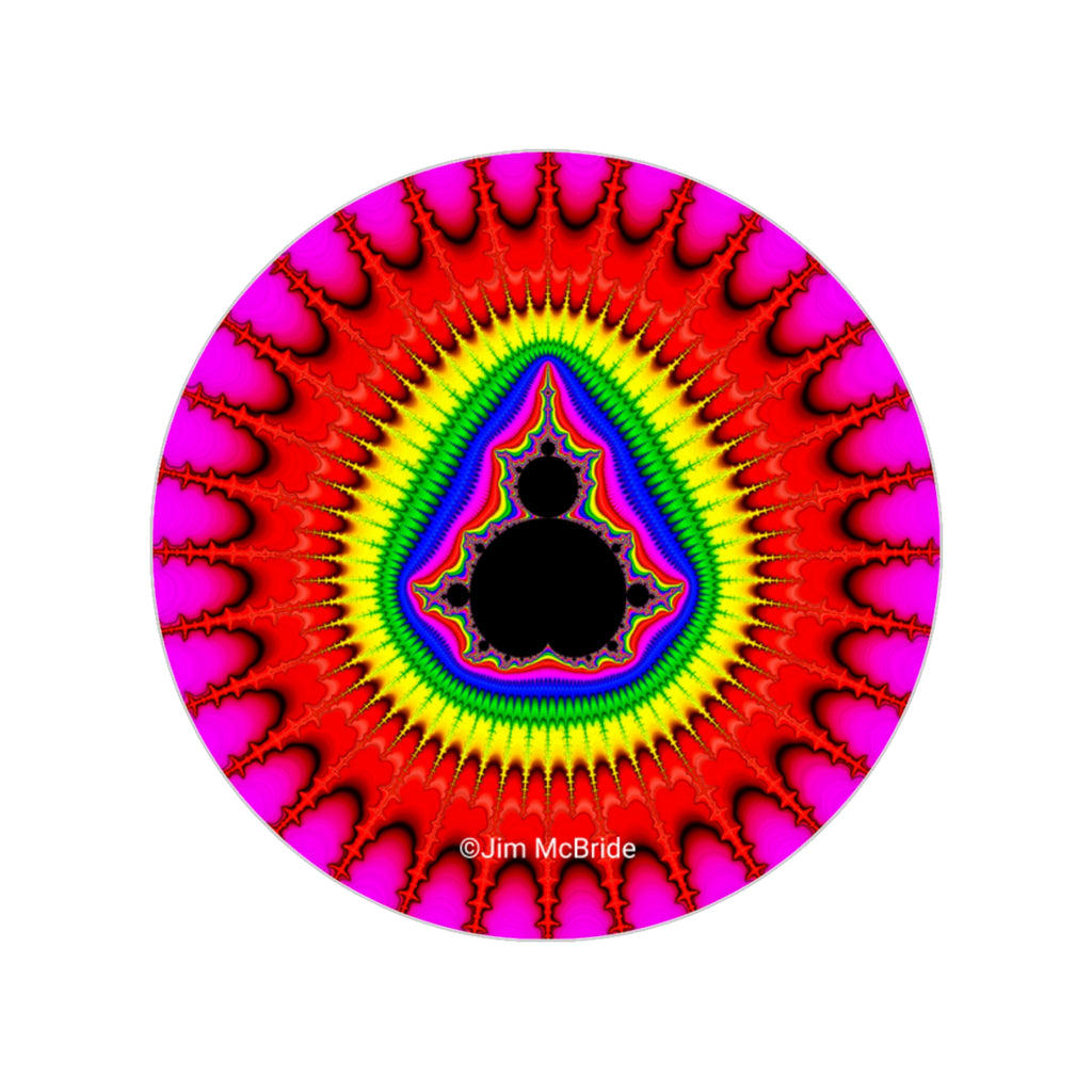 Trippy Fractal Sticker: Transparent Boho Window Vinyl Decal