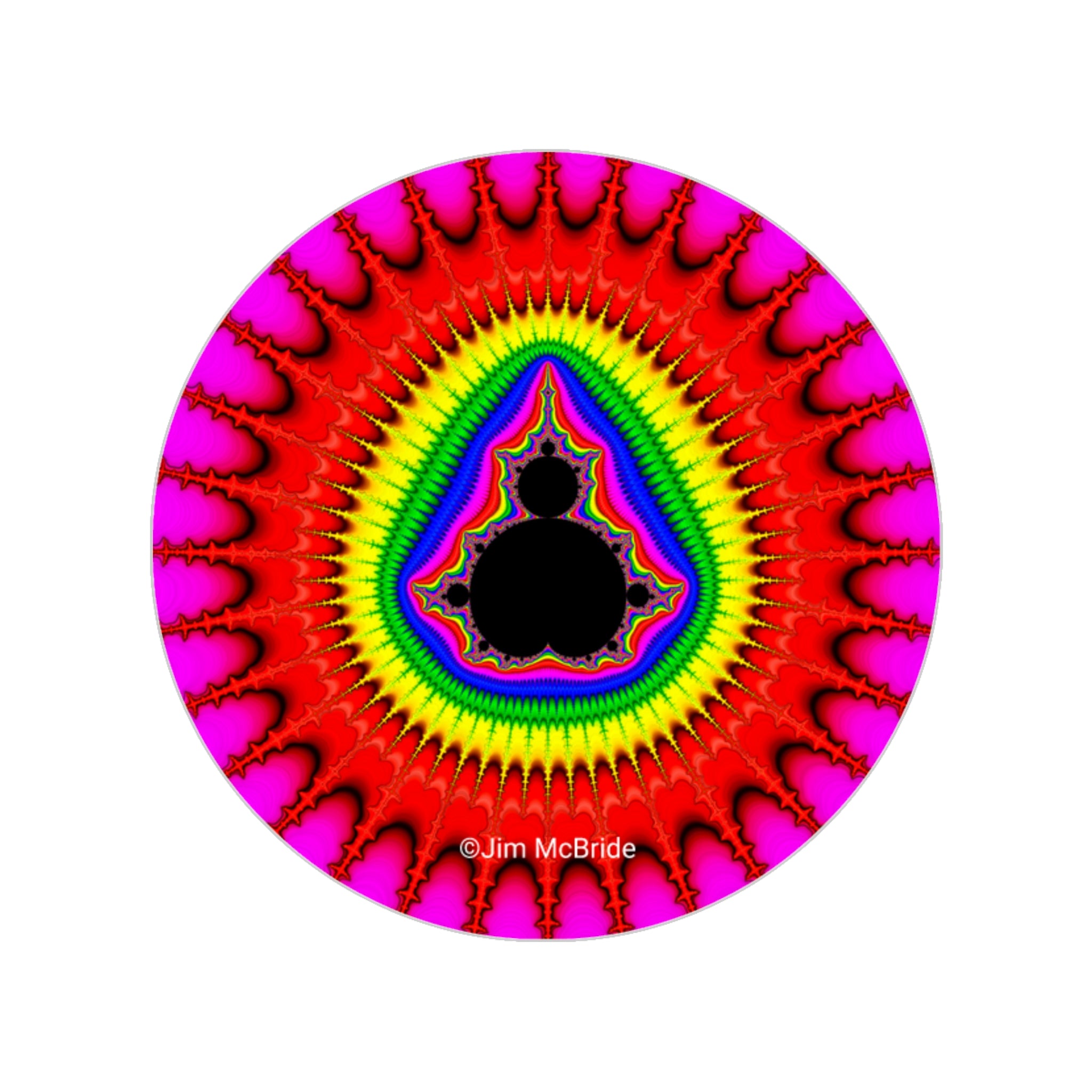 Trippy Fractal Sticker: Transparent Boho Window Vinyl Decal