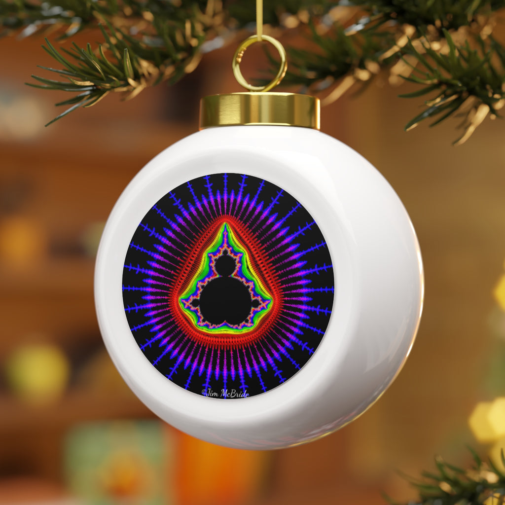 Fractal Christmas Ball Ornament: Psychedelic Holiday Tree Decoration