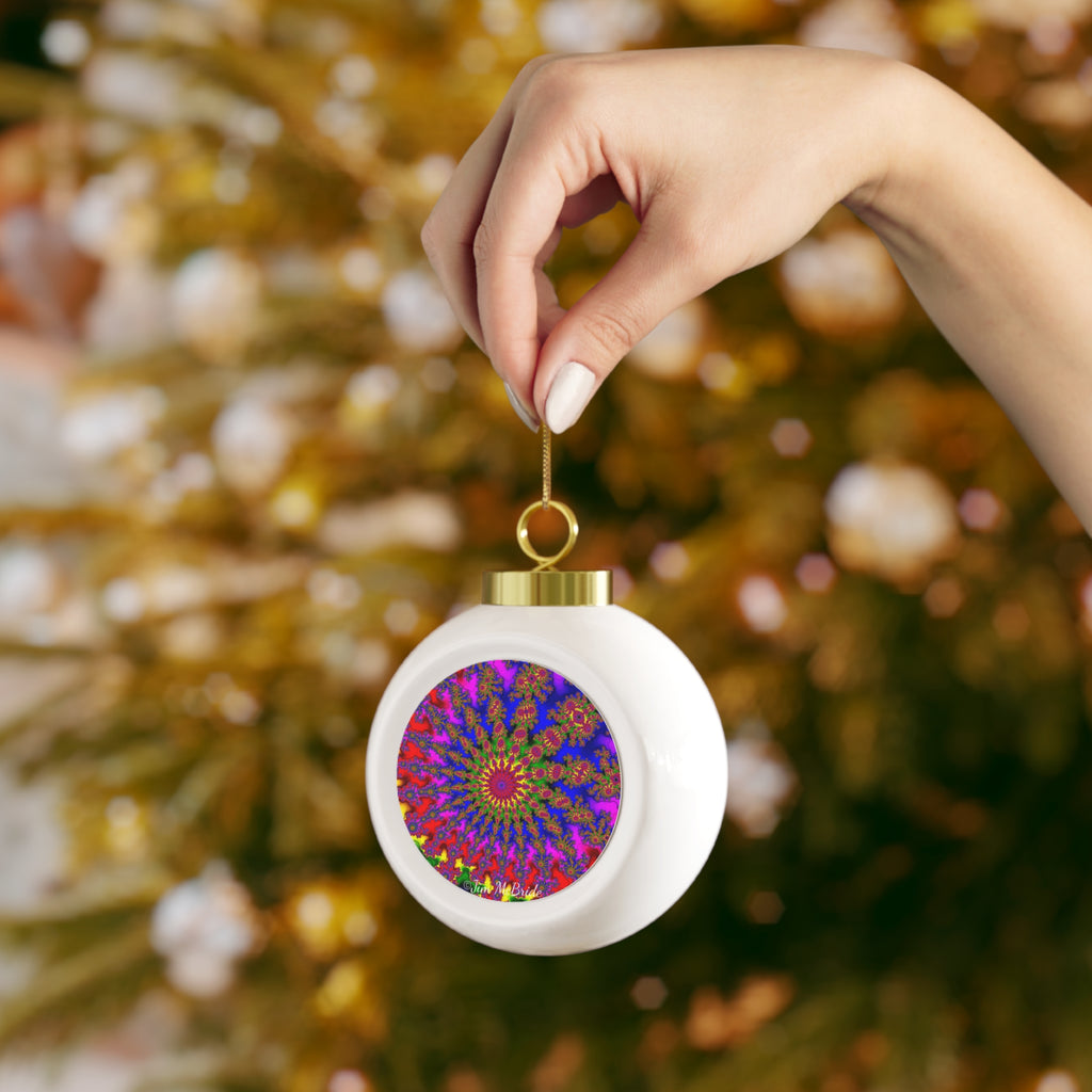 Fractal Christmas Ball Ornament: Psychedelic Holiday Tree Decoration