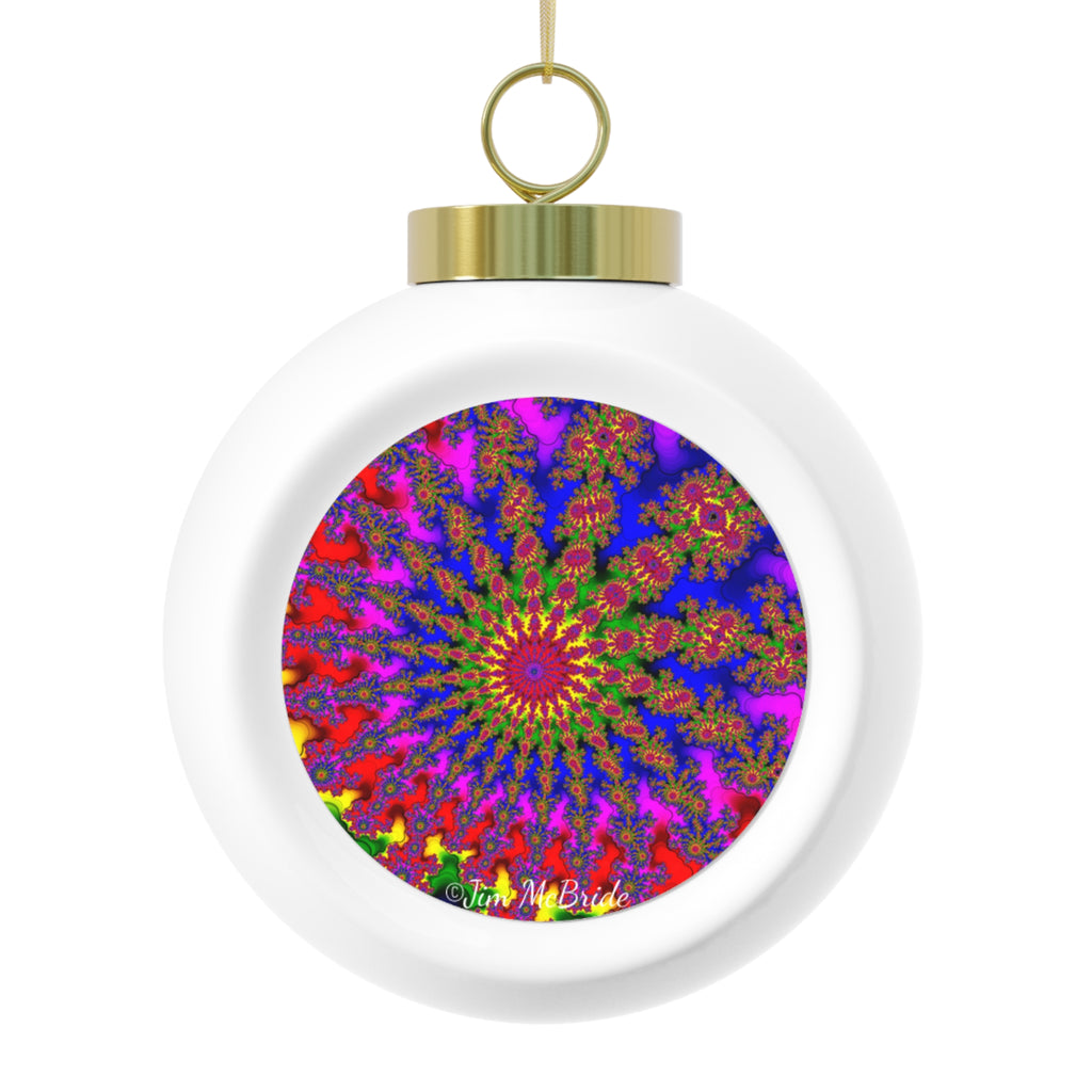 Fractal Christmas Ball Ornament: Psychedelic Holiday Tree Decoration