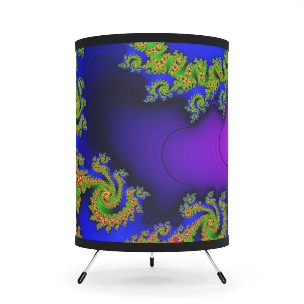 Psychedelic Fractal Lampshade: Vibrant Mandala Print, Meditation Lamp