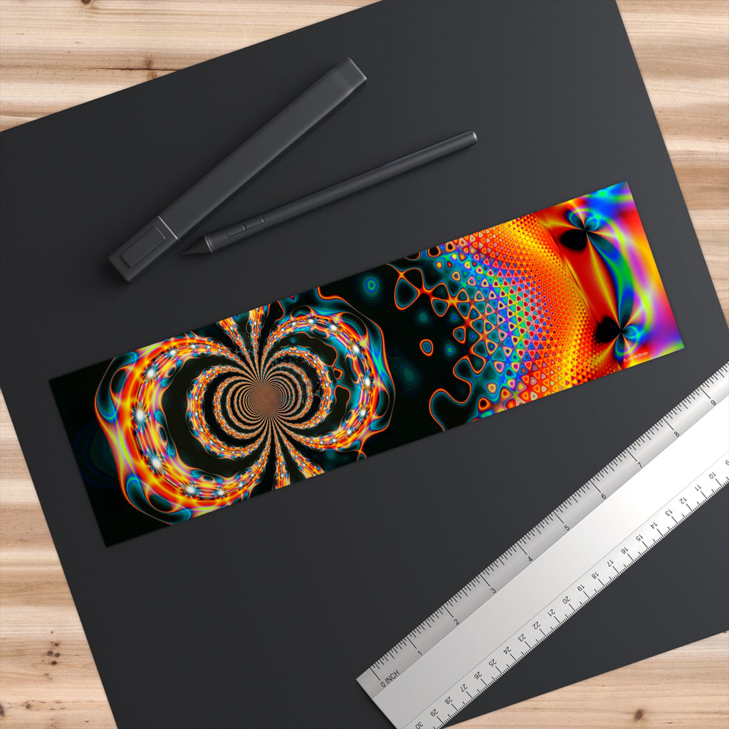 Trippy Fractal Bumper Sticker: Psychedelic Fibonacci Spiral Art