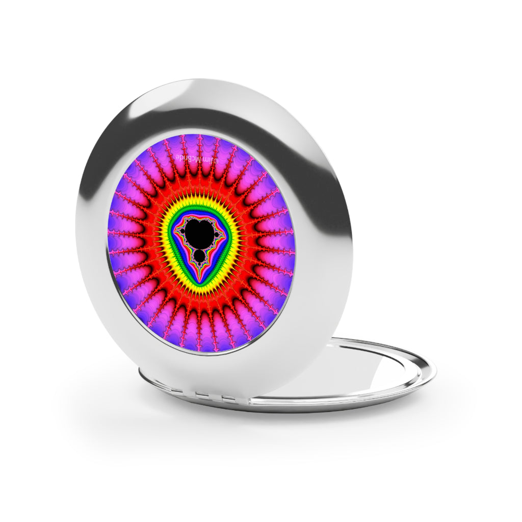 Mandelbrot Fractal Compact Travel Mirror: Metal Makeup Mirror