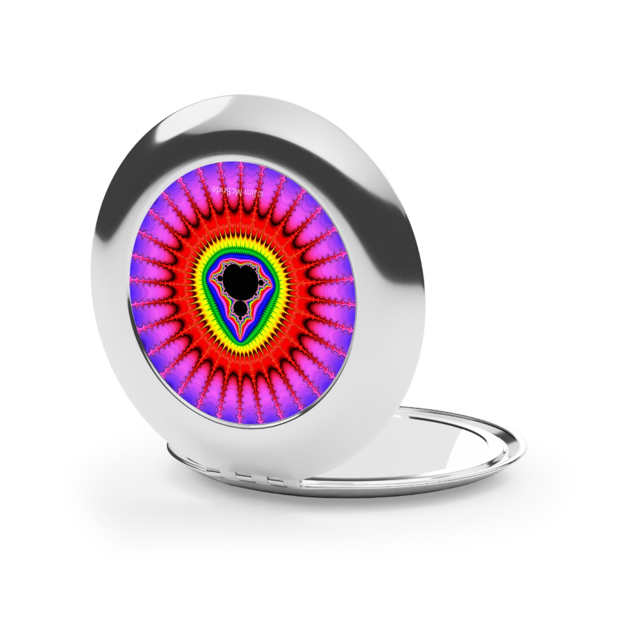 Mandelbrot Fractal Compact Travel Mirror: Metal Makeup Mirror