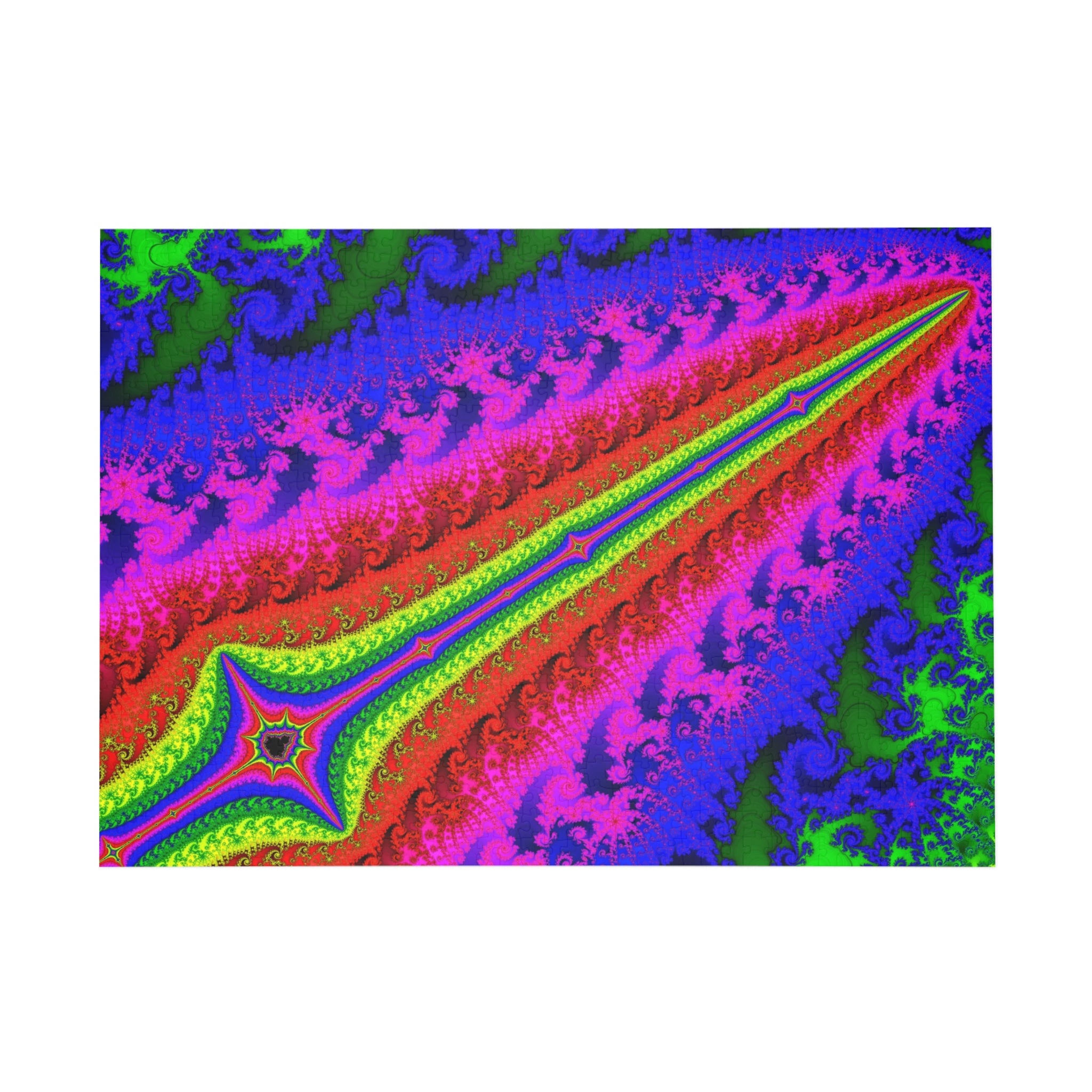 Psychedelic Fractal Jigsaw Puzzle: Vibrant Colors, Fun Challenge (1000-Piece)