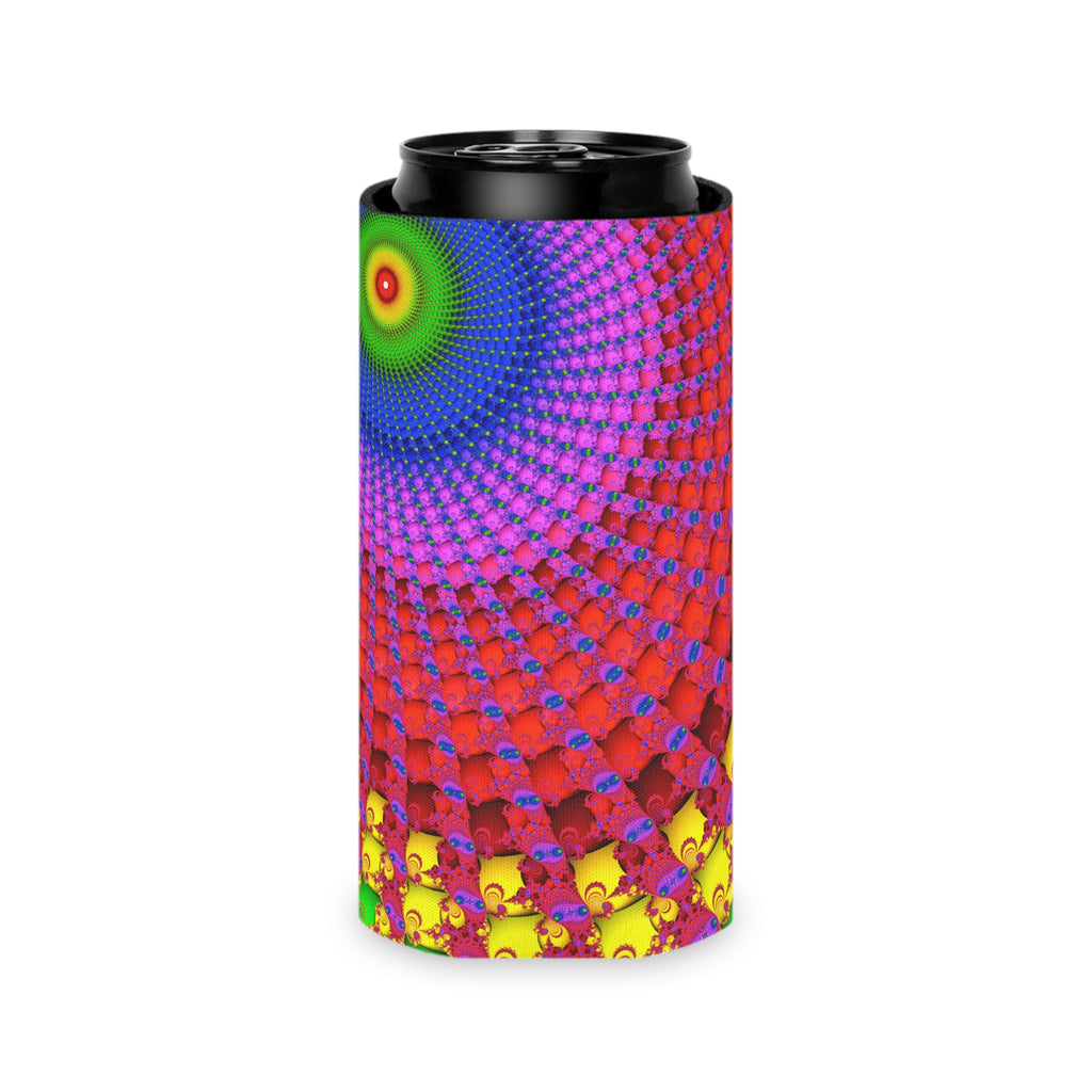 Mandelbrot Fractal Can Cooler: Trippy Abstract Party Favor