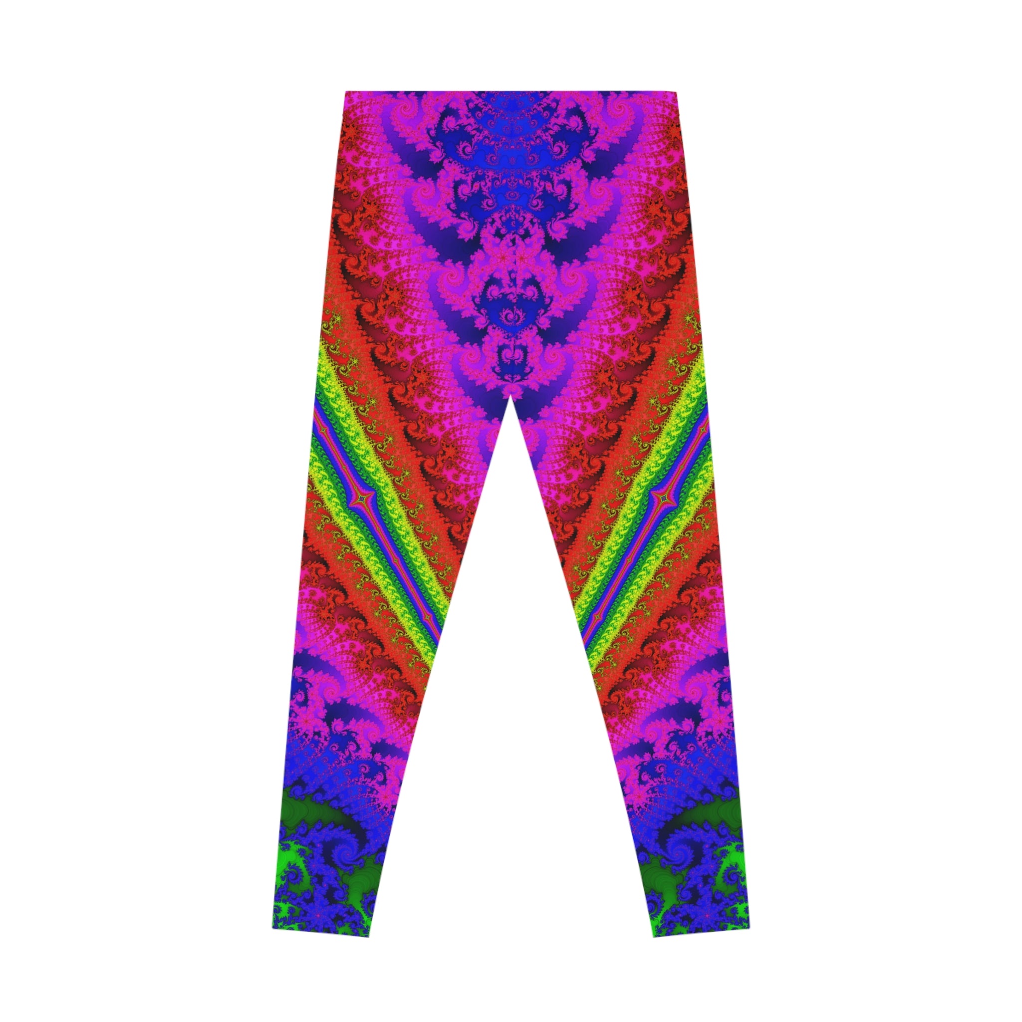 Fractal Art Leggings: Colorful Stretchy Comfy Pants