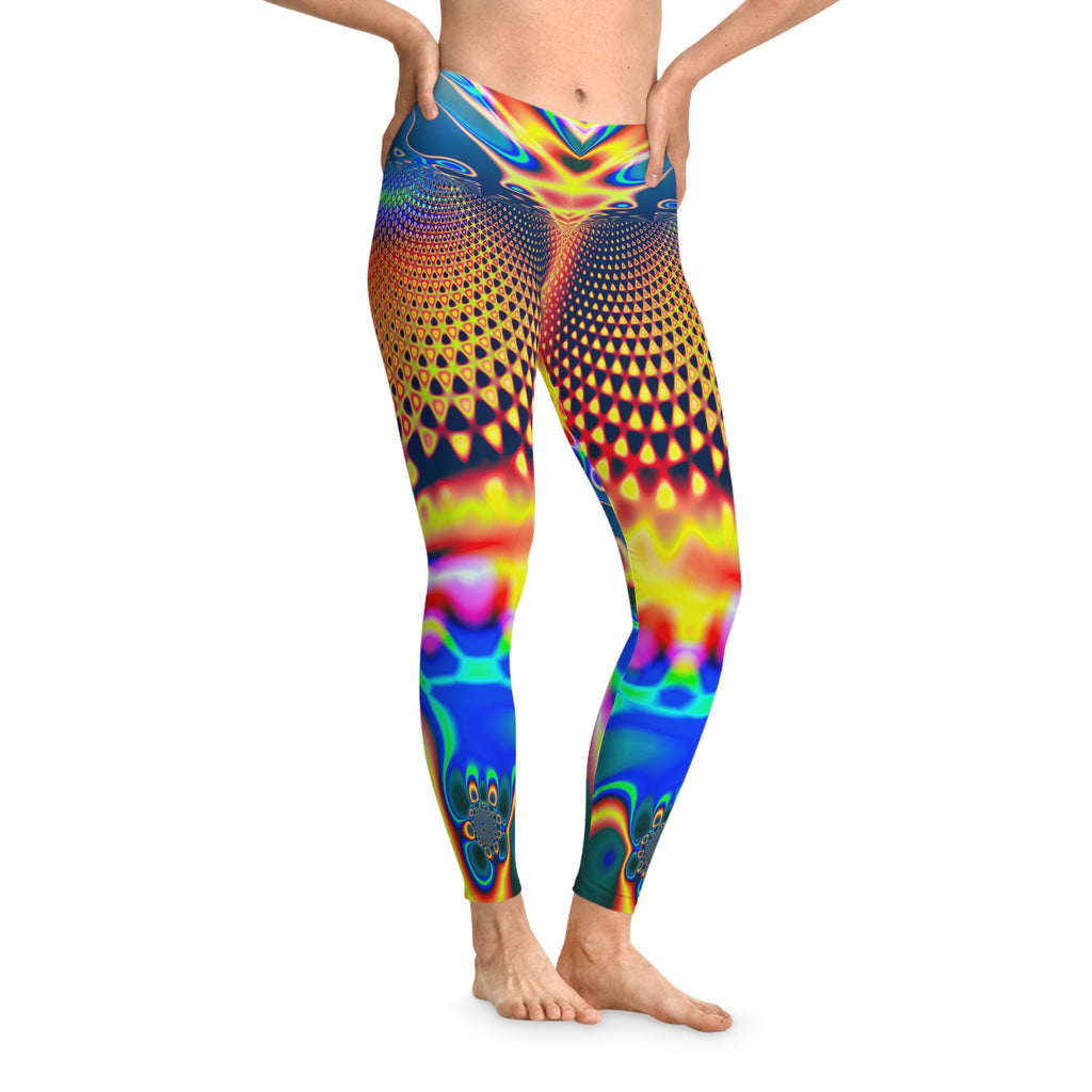 Fractal Art Leggings: Colorful Stretchy Comfy Pants