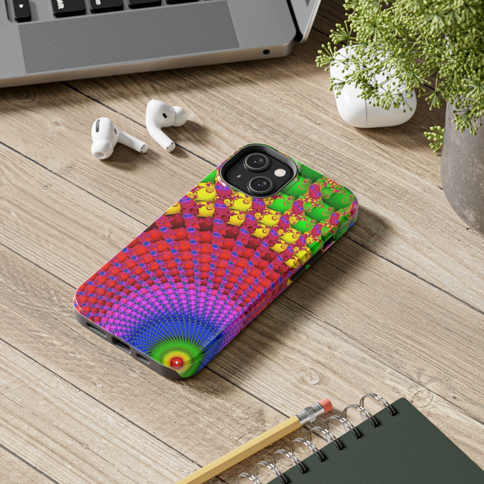 Psychedelic Fractal Tough Phone Case: Colorful Trippy Art