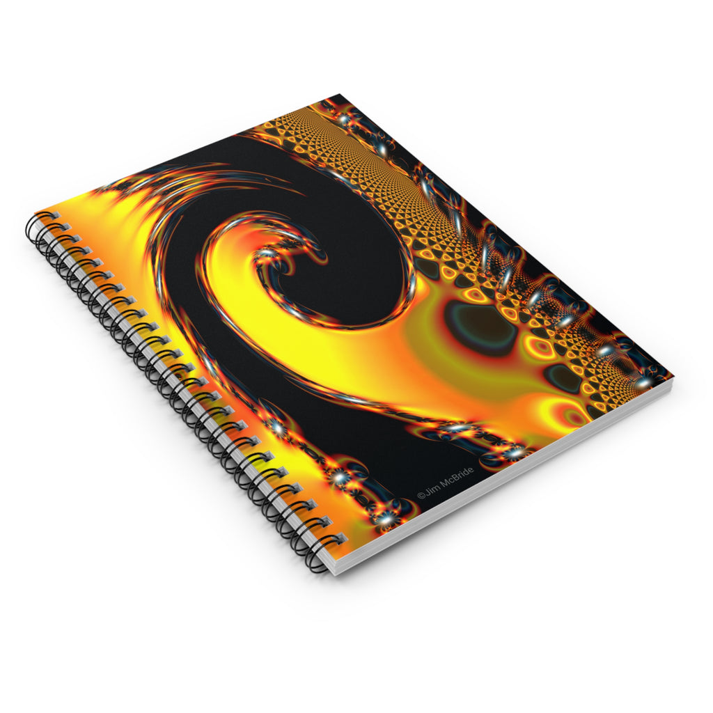 Fibonacci Spiral Notebook: Abstract Fractal Art, Ruled Line Paper