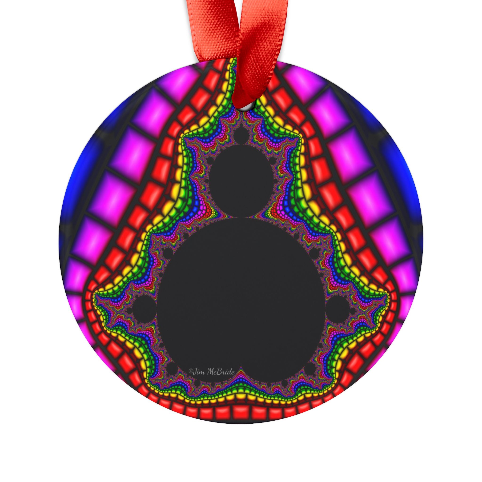 Fractal Acrylic Christmas Ornament: Psychedelic Mandelbrot Tree Decor
