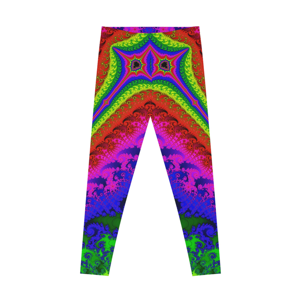 Fractal Art Leggings: Colorful Stretchy Comfy Pants