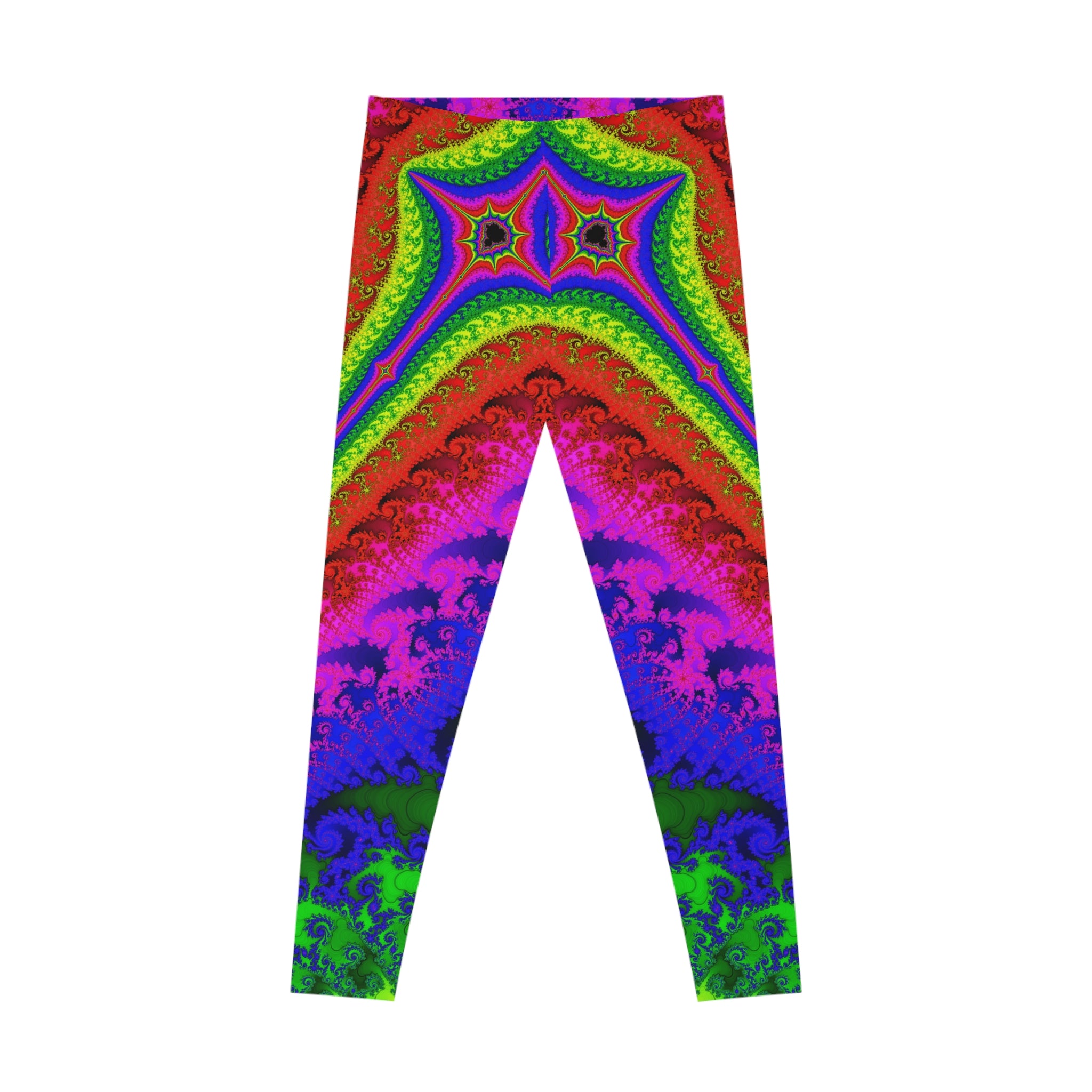 Fractal Art Leggings: Colorful Stretchy Comfy Pants