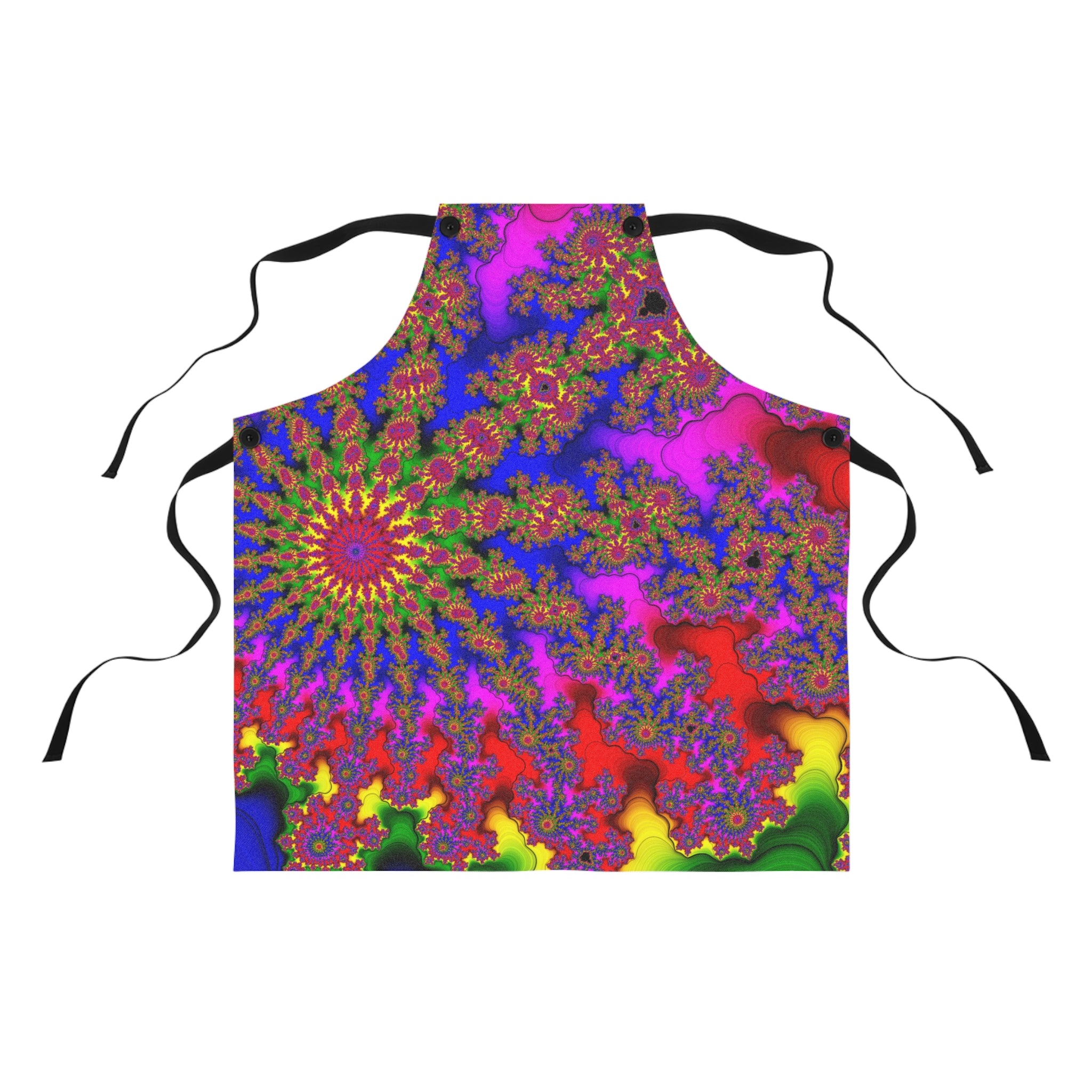 Fractal Art Apron: Colorful Psychedelic Kitchen Decor
