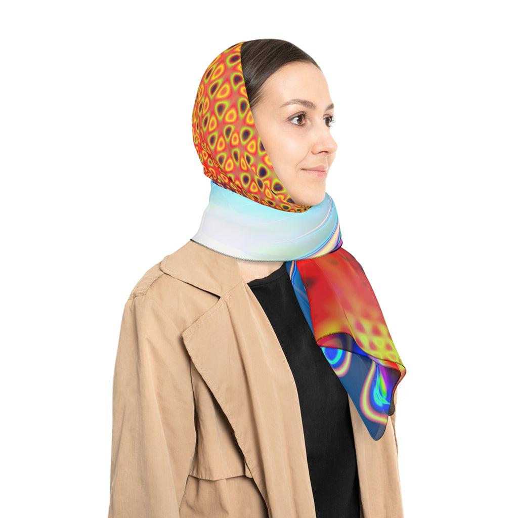 Diamond Mandelbrot Scarf: Abstract Fractal Art, Colorful Poly Voile