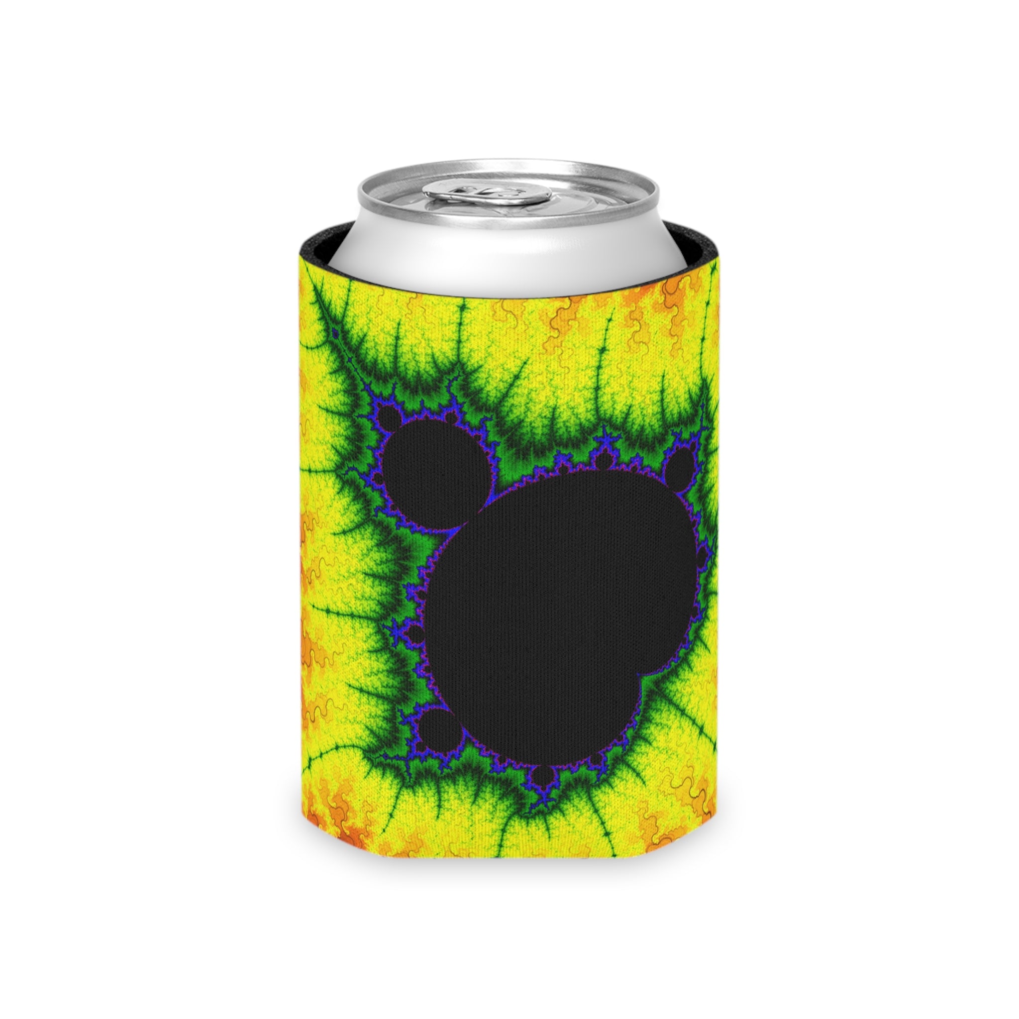 Mandelbrot Fractal Can Cooler: Trippy Abstract Party Favor