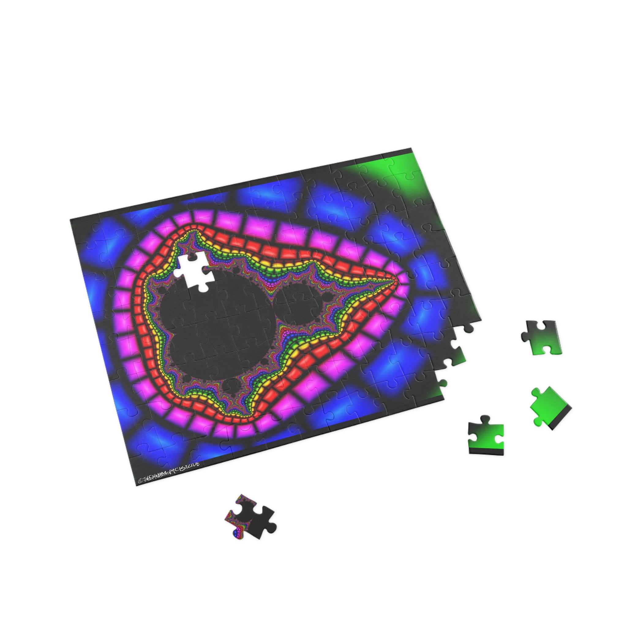 Psychedelic Fractal Jigsaw Puzzle: Vibrant Colors, Fun Challenge (1000-Piece)