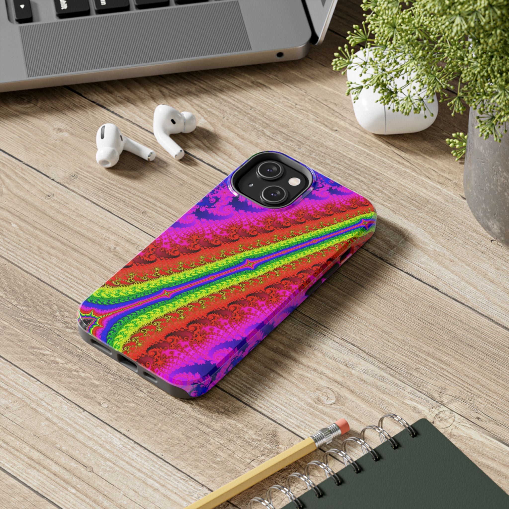 Psychedelic Fractal Tough Phone Case: Colorful Trippy Art