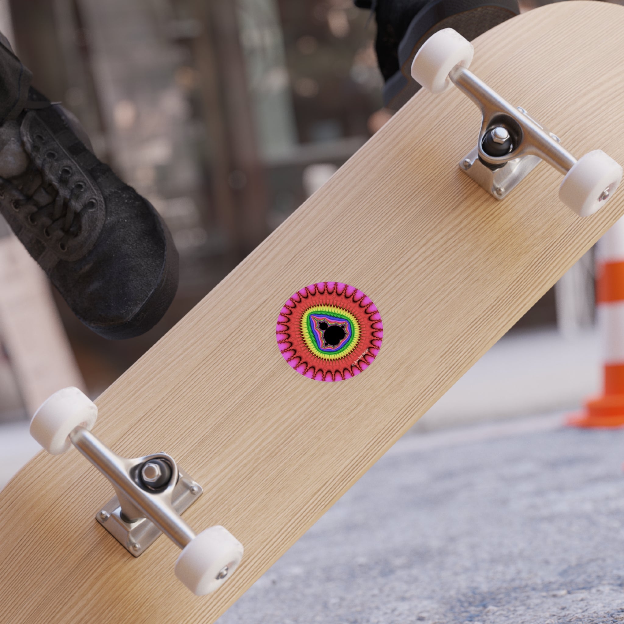 Trippy Fractal Sticker: Transparent Boho Window Vinyl Decal