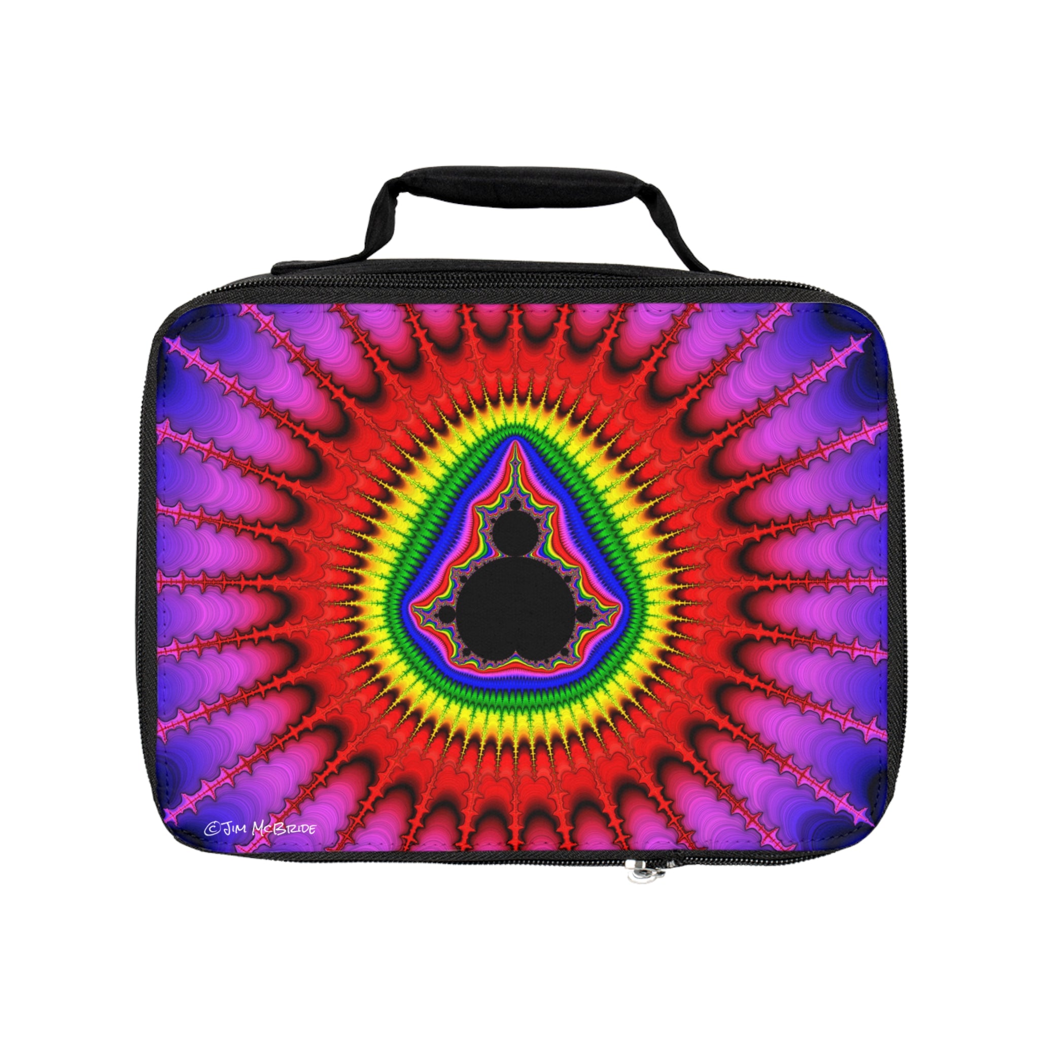 Psychedelic Fractal Lunch Bag: Insulated Trippy Mandala Tote
