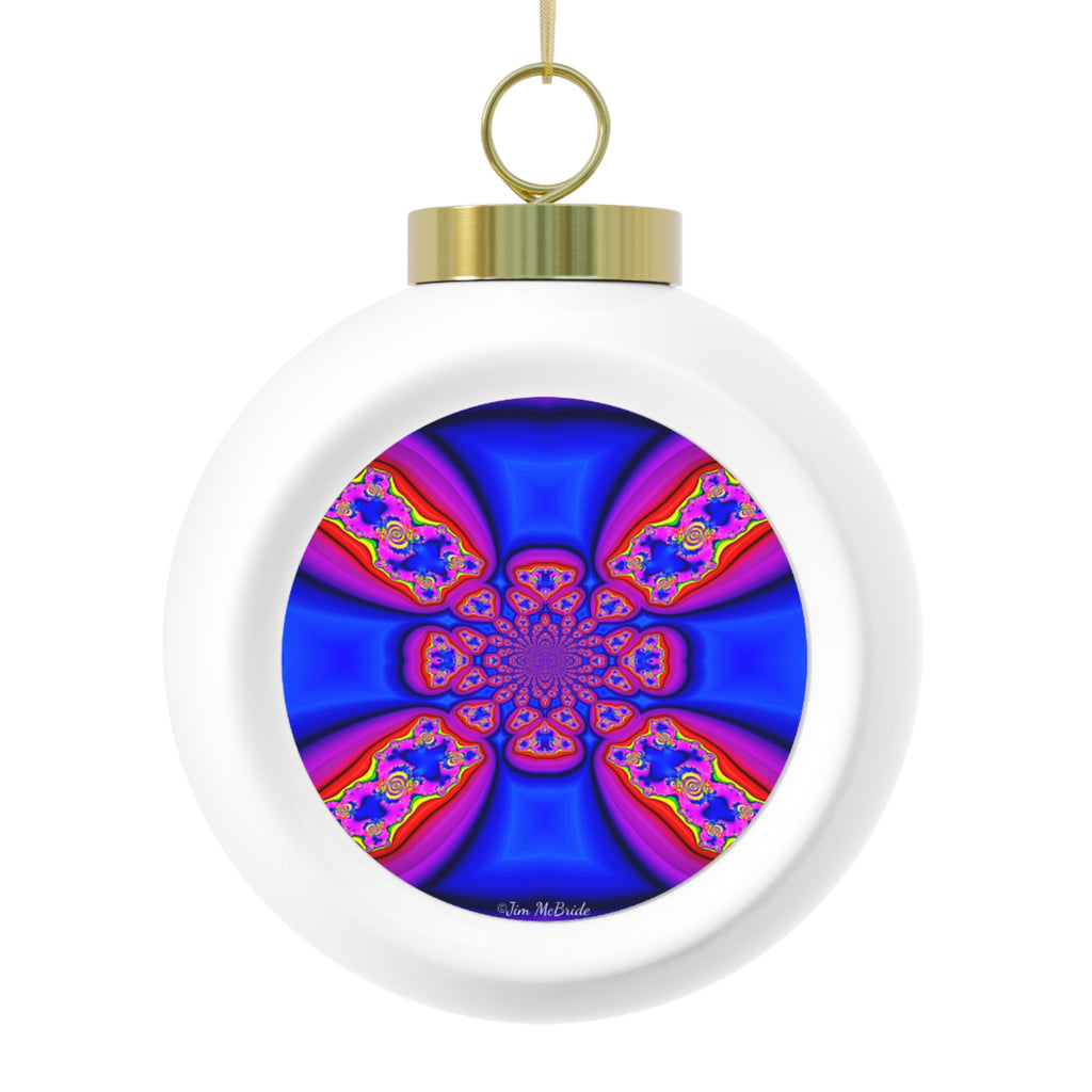 Fractal Christmas Ball Ornament: Psychedelic Holiday Tree Decoration