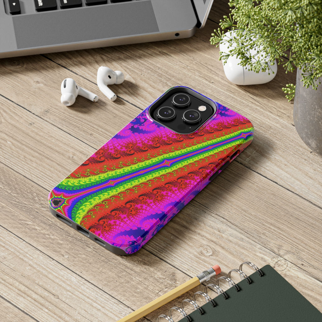 Psychedelic Fractal Tough Phone Case: Colorful Trippy Art