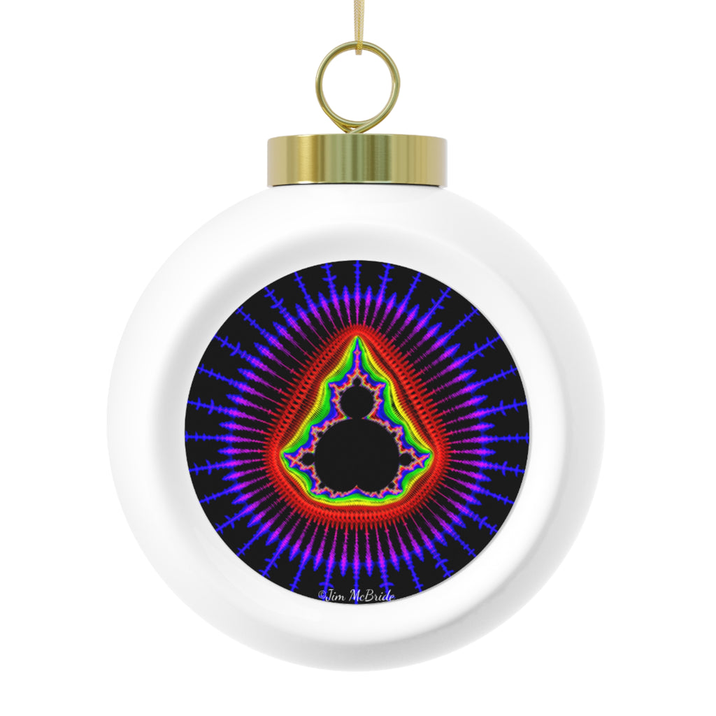 Fractal Christmas Ball Ornament: Psychedelic Holiday Tree Decoration