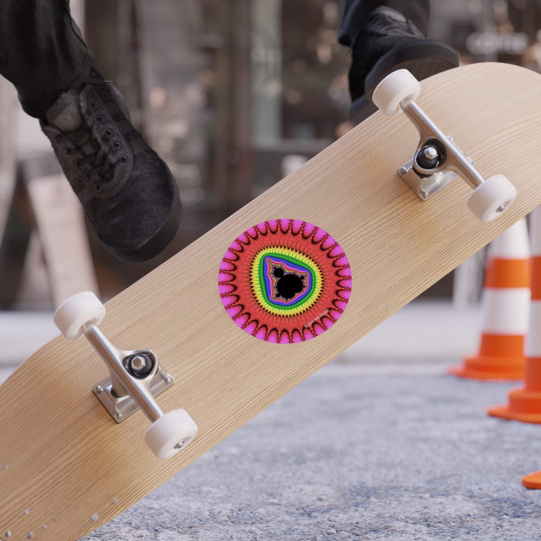 Trippy Fractal Sticker: Transparent Boho Window Vinyl Decal