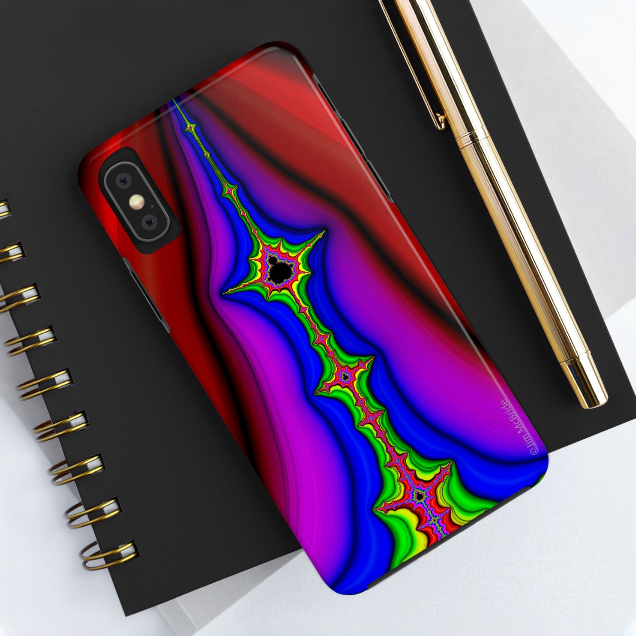 Psychedelic Fractal Tough Phone Case: Colorful Trippy Art