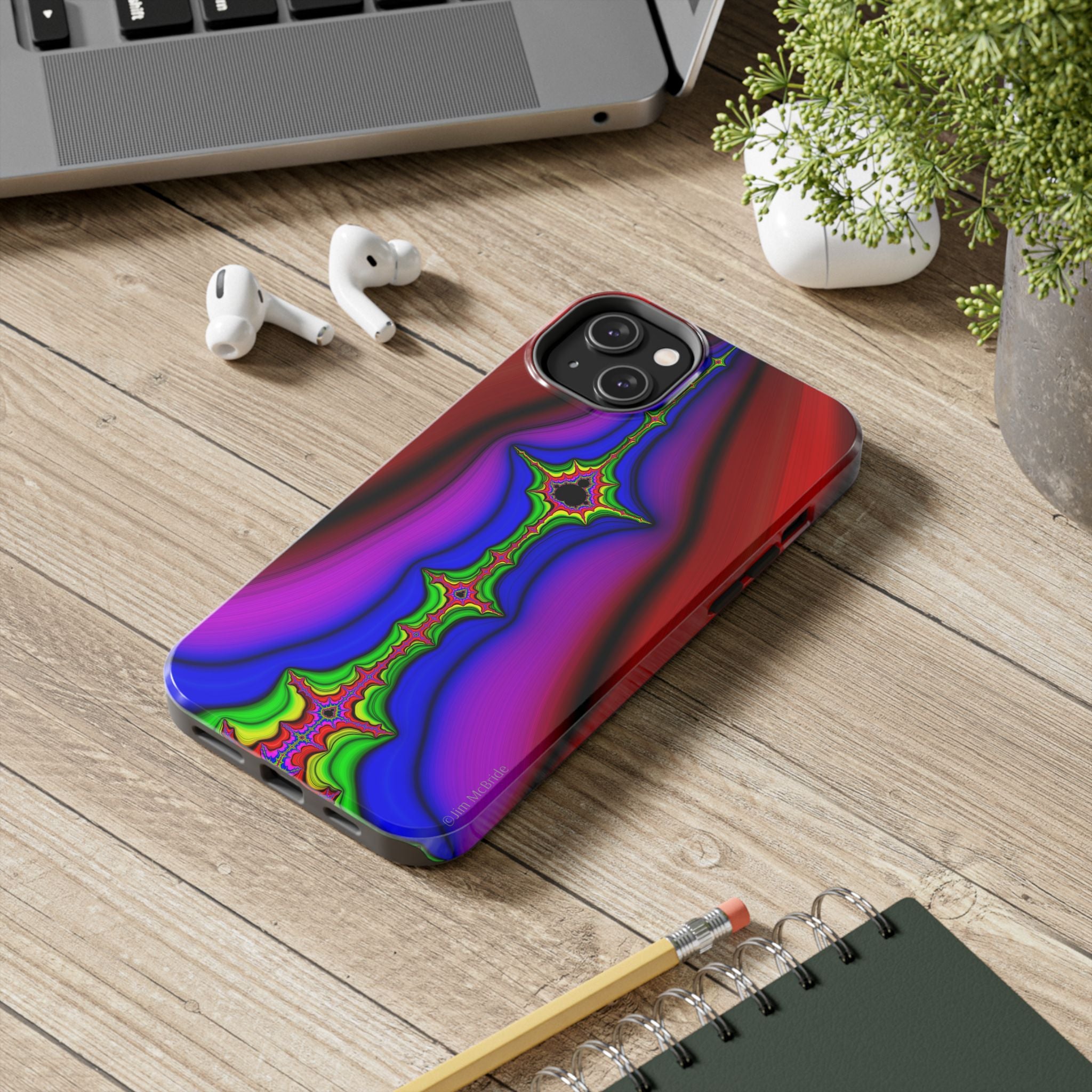 Psychedelic Fractal Tough Phone Case: Colorful Trippy Art