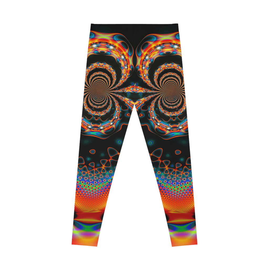 Fractal Art Leggings: Colorful Stretchy Comfy Pants