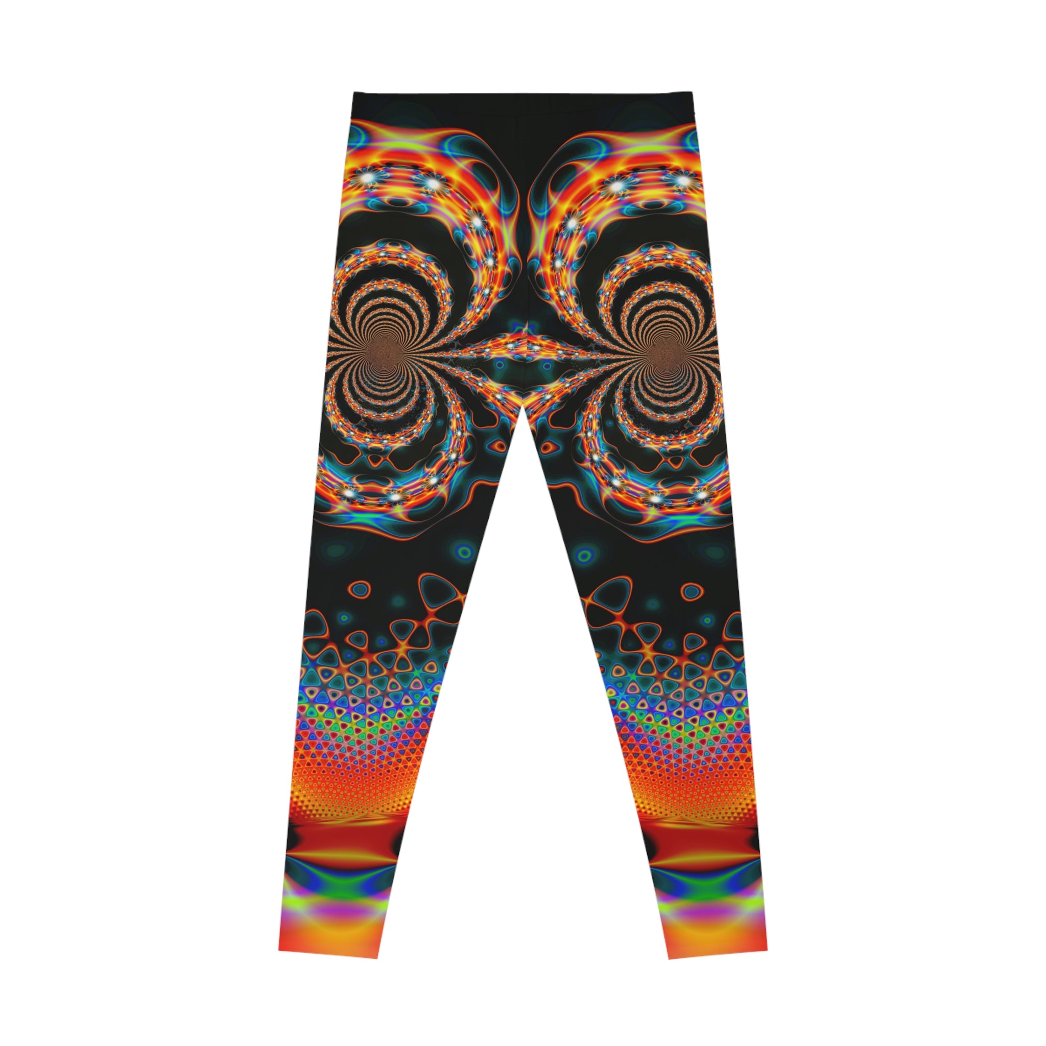 Fractal Art Leggings: Colorful Stretchy Comfy Pants