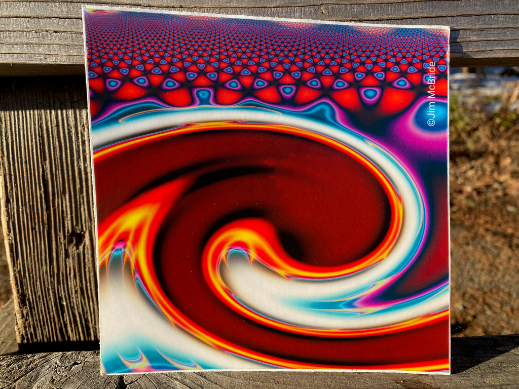 Trippy Fractal Sticker: Transparent Boho Window Vinyl Decal